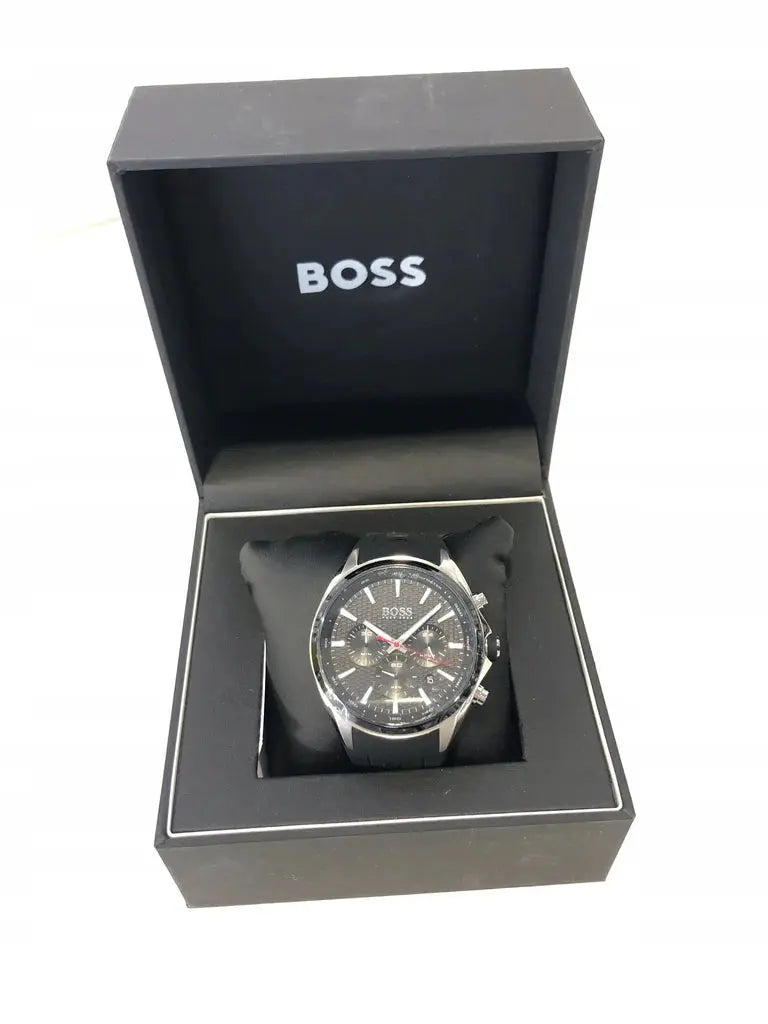 Hugo Boss 1513855 Distinct Black Dial Black Rubber Strap Watch for Men Hugo Boss