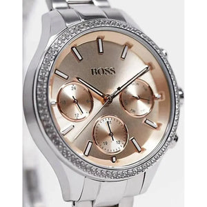 Hugo Boss 1502565 Hera Rose Pink Dial Silver Steel Strap Watch for Women Hugo Boss
