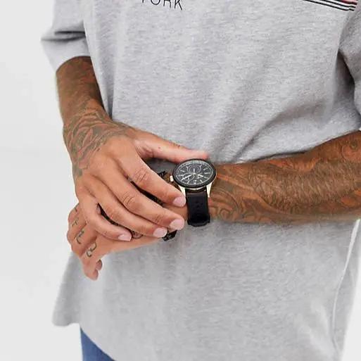 Tommy Hilfiger 1791636 Austin Black Dial Black Rubber Strap Watch for Men Tommy Hilfiger