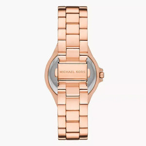 Michael Kors MK7405 Lennox Quartz Rose Gold Dial Rose Gold Steel Strap Watch For Women Michael Kros