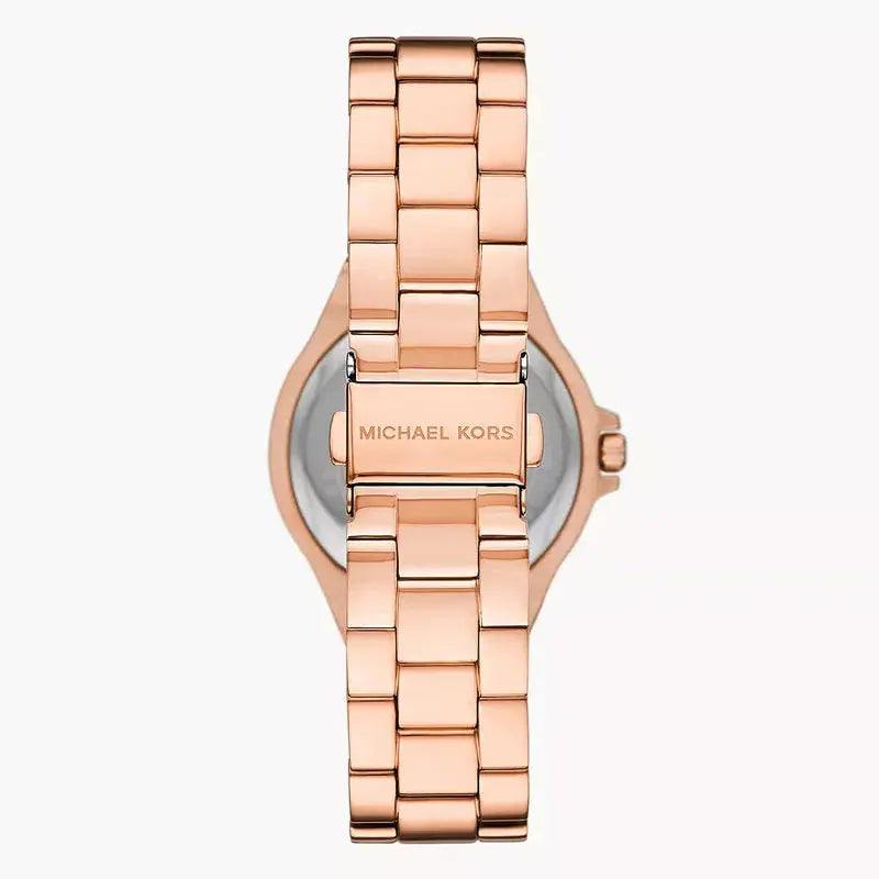 Michael Kors MK7405 Lennox Quartz Rose Gold Dial Rose Gold Steel Strap Watch For Women Michael Kros