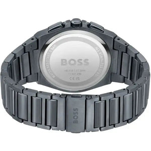 Hugo Boss 1513996 Steer Chronograph Quartz Grey Dial Grey Steel Strap Watch For Men Hugo Boss