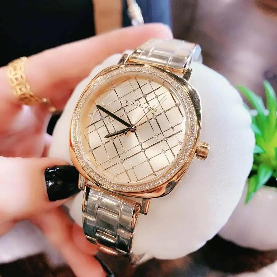 Michael Kors MK3989 Nia Quartz Gold Dial Gold Steel Strap Watch For Women Michael Kros