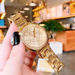 Michael Kors MK3989 Nia Quartz Gold Dial Gold Steel Strap Watch For Women Michael Kros