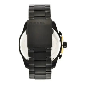 Diesel DZ4338 Mega Chief Chronograph Black Dial Black Steel Strap Watch For Men Diesel