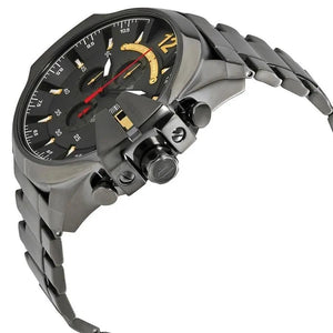 Diesel DZ4421 Mega Chief Chronograph Grey Dial Grey Steel Strap Watch For Men Diesel