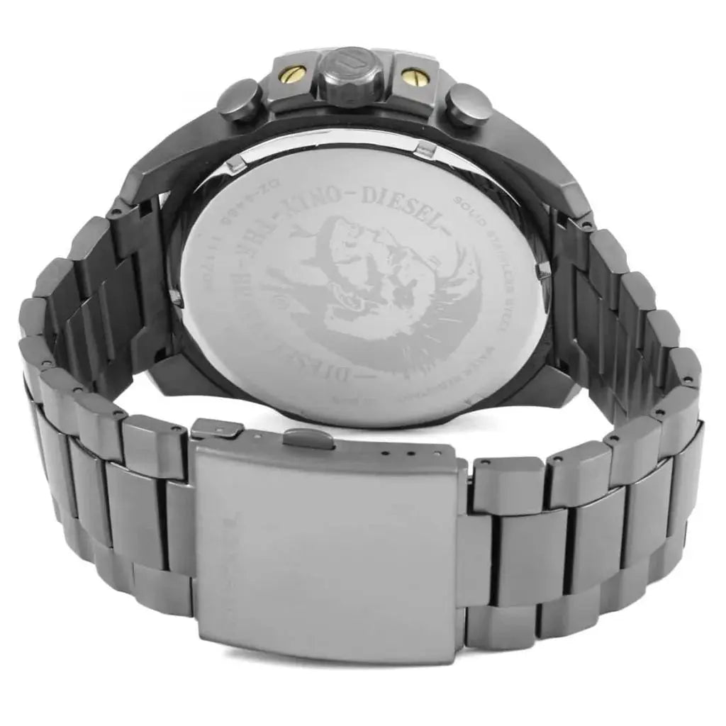Diesel DZ4421 Mega Chief Chronograph Grey Dial Grey Steel Strap Watch For Men Diesel