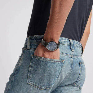 Emporio Armani AR11215 Chronograph Blue Dial Gunmetal Strap Men's Watch Emporio Armani