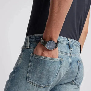 Emporio Armani AR11215 Chronograph Blue Dial Gunmetal Strap Men's Watch Emporio Armani