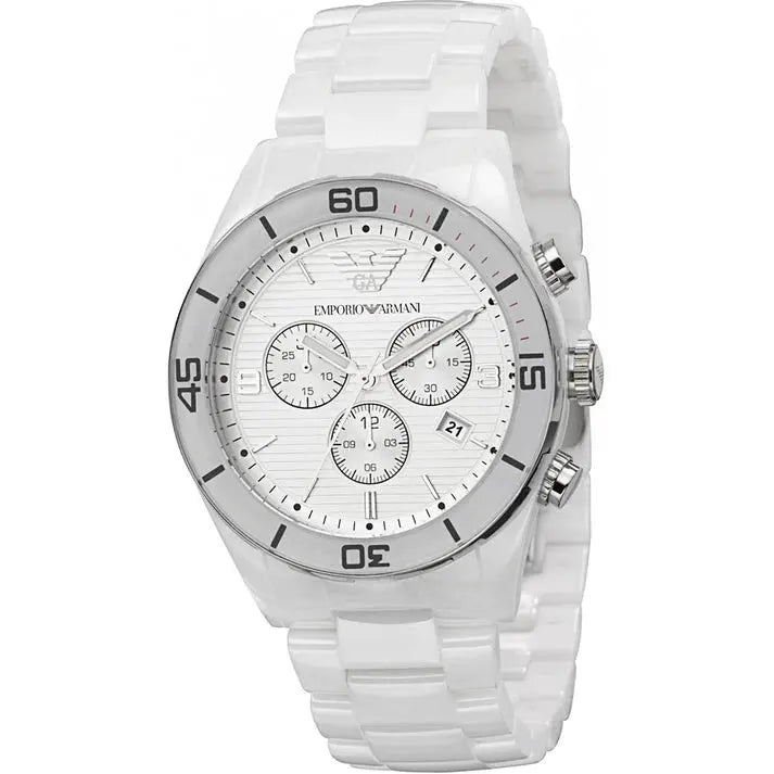 Emporio Armani AR1424 White Ceramica Men's Watch Emporio Armani