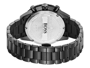 Hugo Boss 1513771 Aero Black Dial Black Steel Strap Watch for Men Hugo Boss