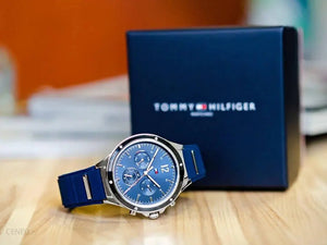 Tommy Hilfiger 1782281 Eve Chronograph Quartz Blue Dial Blue Rubber Strap Watch For Women Tommy Hilfiger