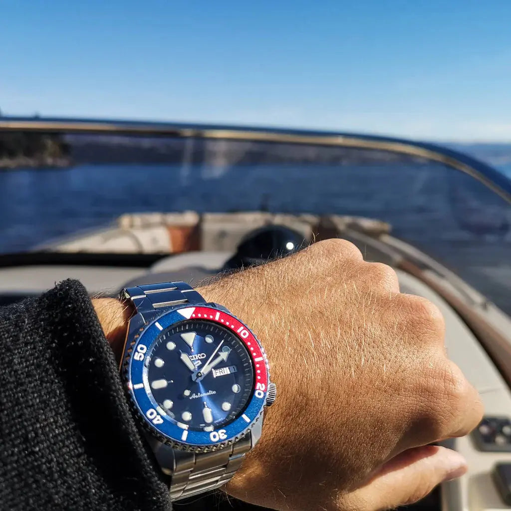 Seiko SRPD53K1 5 Sports Automatic Blue Dial Silver Steel Strap Watch For Men Seiko