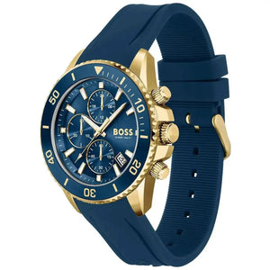 Hugo Boss 1513965 Admiral Blue Dial Blue Rubber SIlicon Strap Watch for Men Hugo Boss