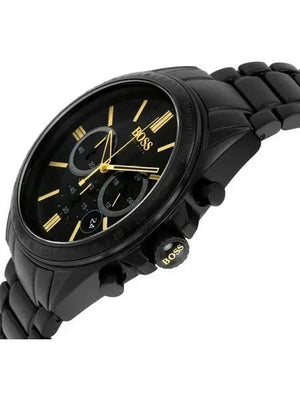Hugo Boss 1513277 Driver Black Dial Black Steel Strap Watch for Men Hugo Boss