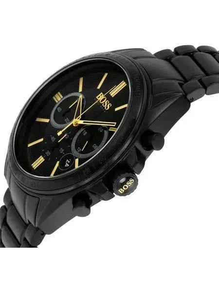 Hugo Boss 1513277 Driver Black Dial Black Steel Strap Watch for Men Hugo Boss