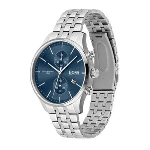 Hugo Boss 1513384 Jet Blue Dial Silver Steel Strap Watch for Men Hugo Boss