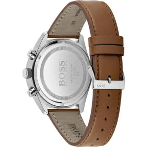 Hugo Boss 1513882 Grandmaster Grey Dial Brown Leather Strap Watch for Men Hugo Boss