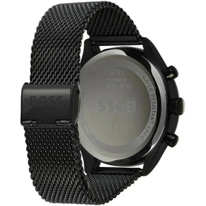 Hugo Boss 1514065 Gregor Chronograph Black Dial Black Mesh Bracelet Watch For Men Hugo Boss