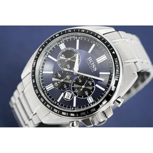 Hugo Boss 1513081 Chronograph Driver Blue Dial Silver Steel Strap Watch for Men Hugo Boss