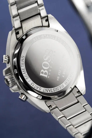 Hugo Boss 1513081 Chronograph Driver Blue Dial Silver Steel Strap Watch for Men Hugo Boss
