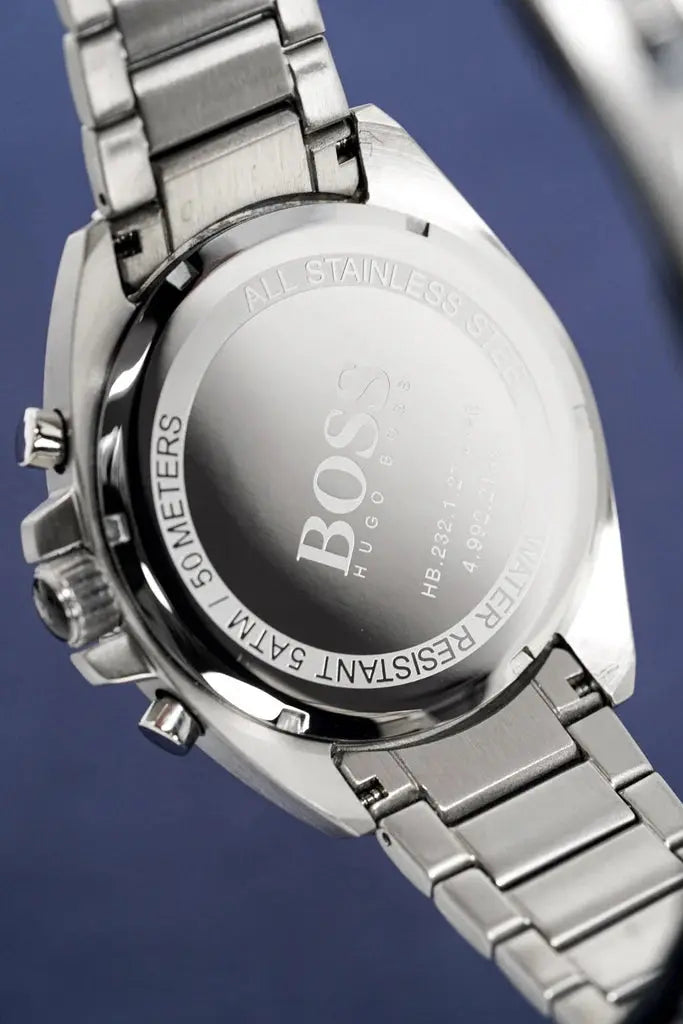 Hugo Boss 1513081 Chronograph Driver Blue Dial Silver Steel Strap Watch for Men Hugo Boss