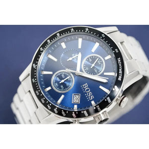 Hugo Boss 1513510 Rafale Quartz Blue Dial Silver Steel Strap Watch for Men Hugo Boss