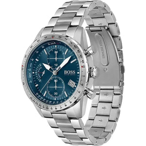 Hugo Boss 1513850 Pilot Blue Dial Silver Steel Strap Watch for Men Hugo Boss