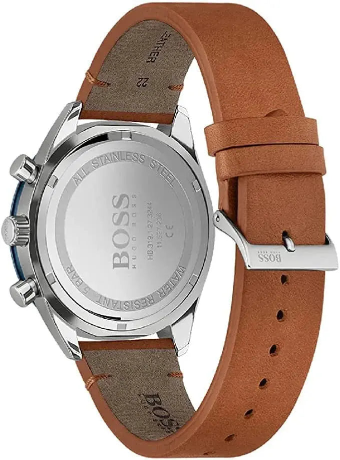 Hugo Boss 1513860 Santiago Blue Dial Brown Leather Strap Watch for Men Hugo Boss