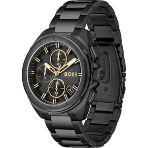 Hugo Boss 1513950 Volane Black Dial Black Steel Strap Watch for Men Hugo Boss
