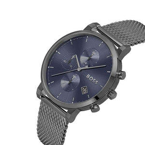 Hugo Boss 1513934 Skymaster Chronograph Grey Dial Grey Mesh Bracelet Watch for Men Hugo Boss