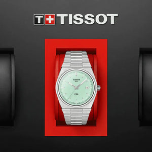 Tissot T137.410.11.091.01 PRX Quartz Light Green Dial Silver Steel Strap Watch for Men Tissot