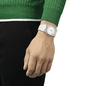 Tissot T137.410.17.011.00 PRX 40 White Dial White Rubber Strap Watch For Men Tissot