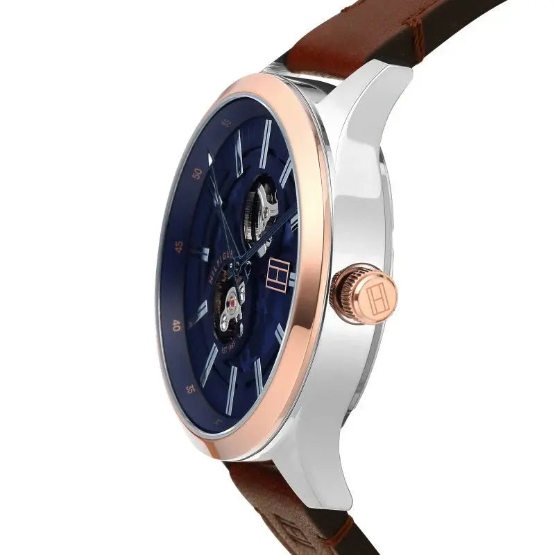Tommy Hilfiger 1791642 Spencer Blue Dial Brown Leather Strap Watch for Men Tommy Hilfiger