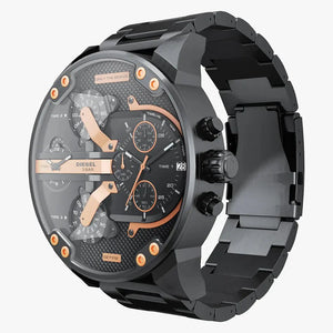 Diesel DZ7312 Big Daddy Chronograph Black Dial Black Steel Strap Watch For Men Diesel