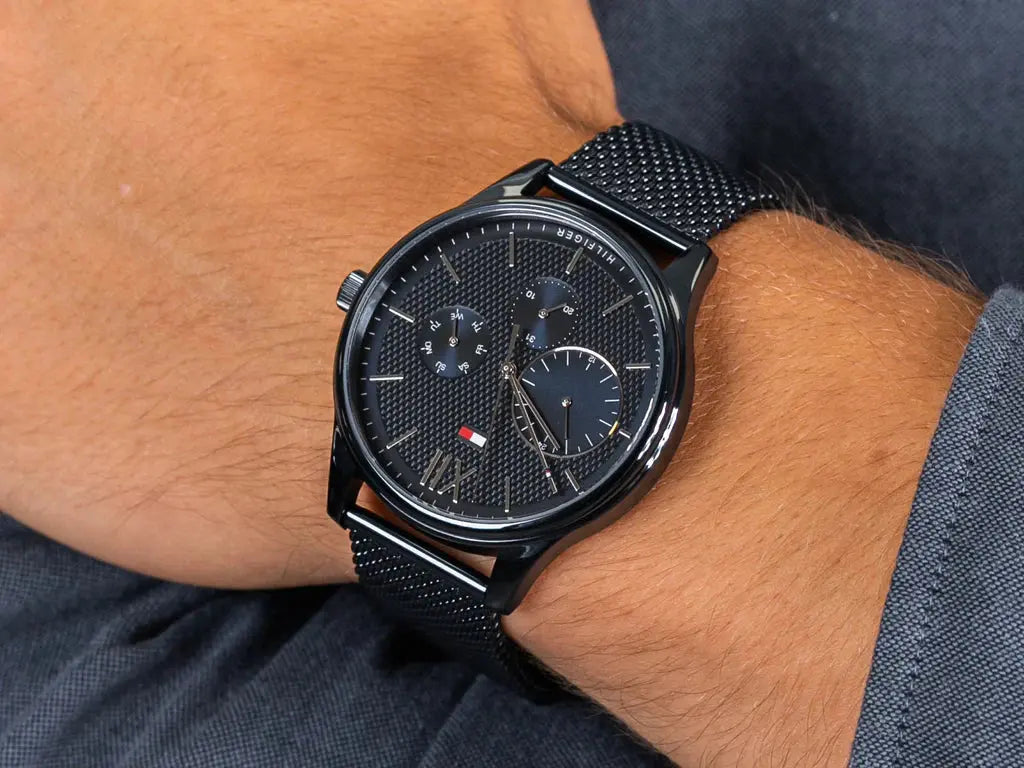 Tommy Hilfiger 1791421 Damon Quartz Blue Dial Blue Mesh Bracelet Watch for Men Tommy Hilfiger