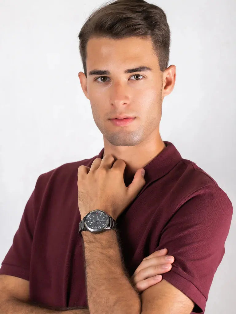 Tommy Hilfiger 1791719 Bank Grey Dial Grey Steel Strap Watch for Men Tommy Hilfiger