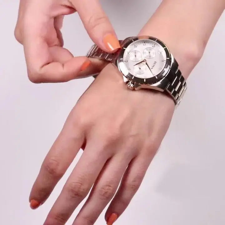 Hugo Boss 1502446 Hera Chronograph Silver Dial Two Tone Steel Strap Watch for Women Hugo Boss