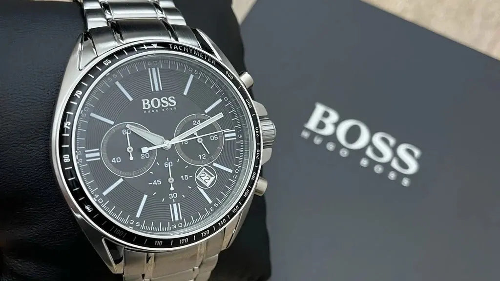 Hugo Boss 1513080 Driver Chronograph Black Dial Silver Steel Strap Watch For Men Hugo Boss