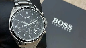 Hugo Boss 1513080 Driver Chronograph Black Dial Silver Steel Strap Watch For Men Hugo Boss