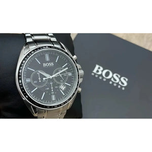 Hugo Boss 1513080 Driver Chronograph Black Dial Silver Steel Strap Watch For Men Hugo Boss