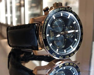 Tissot T125.617.36.051.00 Supersport Chrono Black Dial Black Leather Strap Watch for Men Tissot