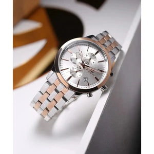 Hugo Boss 1513385 Jet Silver Dial Two Tone Steel Strap Watch for Men Hugo Boss