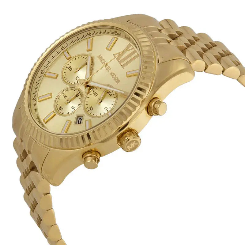Michael Kors MK8281 Lexington Gold Dial Gold Steel Strap Watch for Men Michael Kros