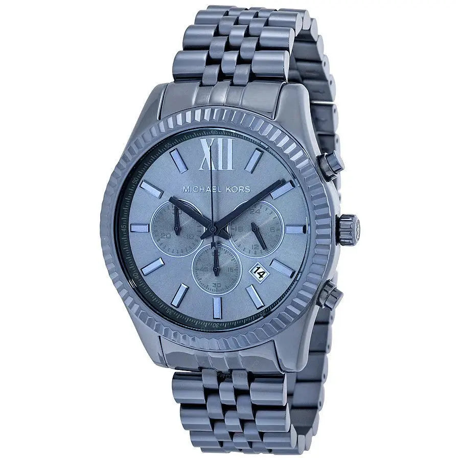 Michael Kors MK8480 Lexington Chronograph Blue Dial Blue Steel Strap Watch for Men Michael Kros