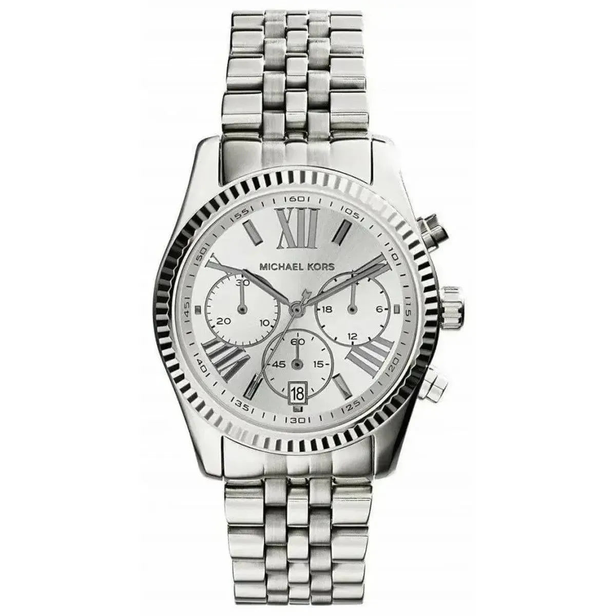 Michael Kors MK5555 Lexington Silver Dial Silver Steel Strap Watch for Women Michael Kros