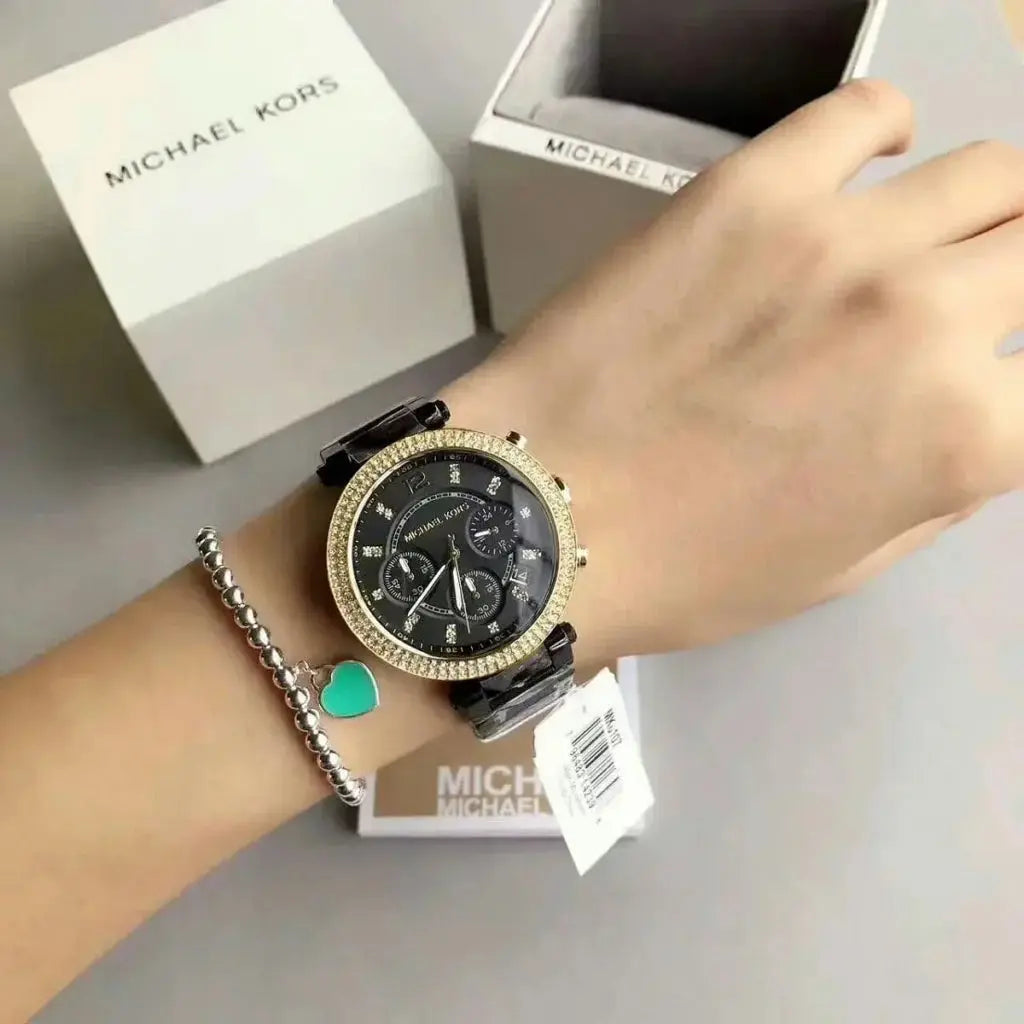 Shop the Michael Kors Parker MK6107 Women’s Chronograph Watch Michael Kros