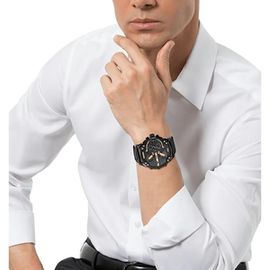 Diesel DZ7312 Big Daddy Chronograph Black Dial Black Steel Strap Watch For Men Diesel