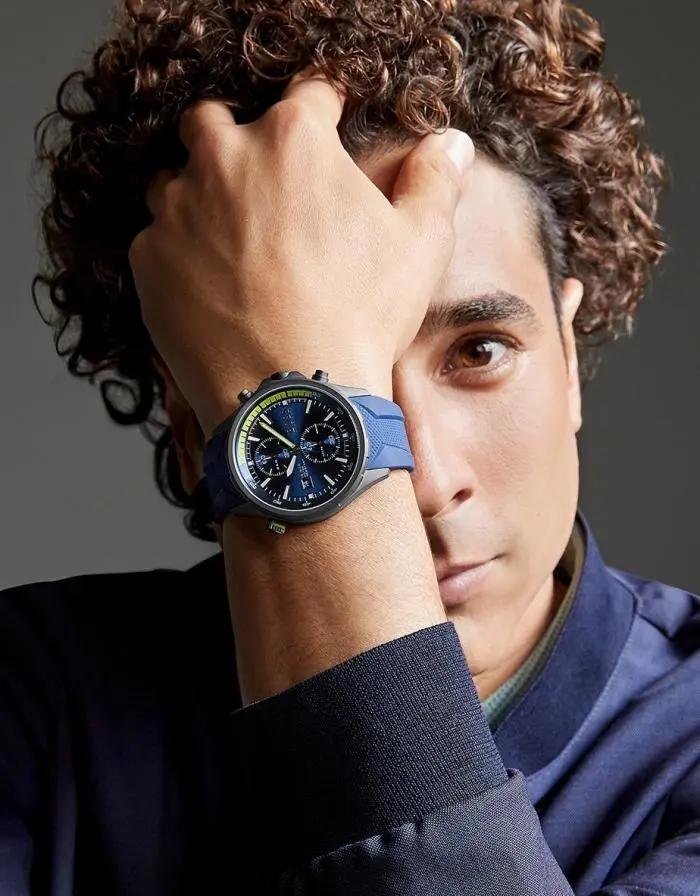 Hugo Boss 1513821 Globetrotter Blue Dial Blue Silicone Strap Watch for Men Hugo Boss