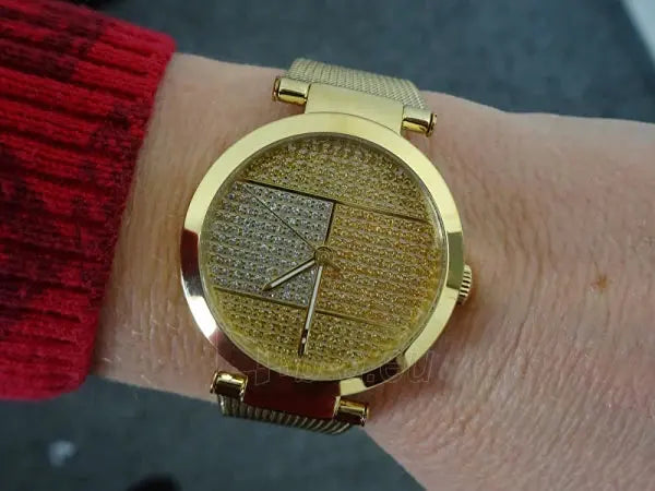 Tommy Hilfiger 1781867 Lynn Quartz Gold Dial Gold Mesh Bracelet Watch For Women Tommy Hilfiger